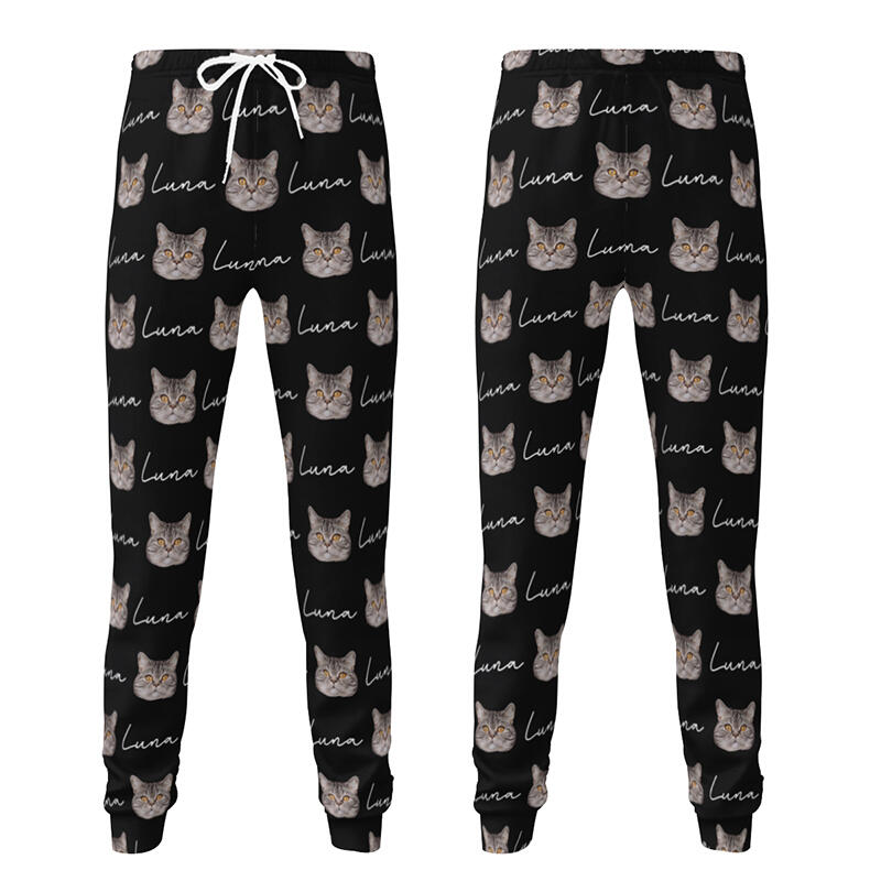 Pantalón deportivo unisex personalizado con foto y nombre de tu mascota. El regalo perfecto para los amantes de las mascotas.