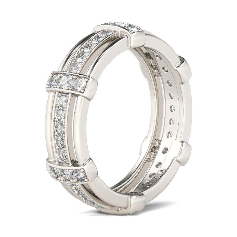 Jeulia Knot Sterling Silver Men's Band