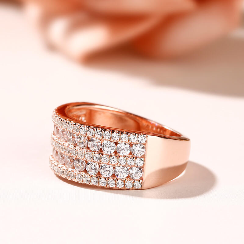 Jeulia Classic Round Cut Sterling Silver Women's Band