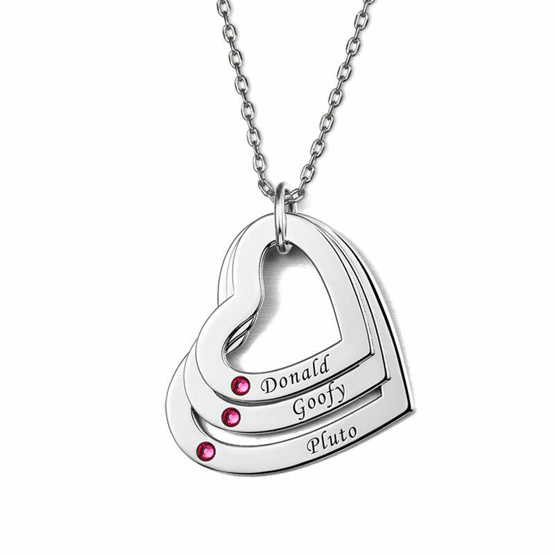 ハート ネーム 刻印 誕生石 ネックレス