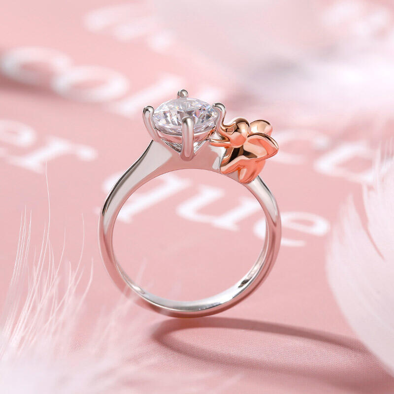 Jeulia 象 エレファント ラウンドカット シルバー リング