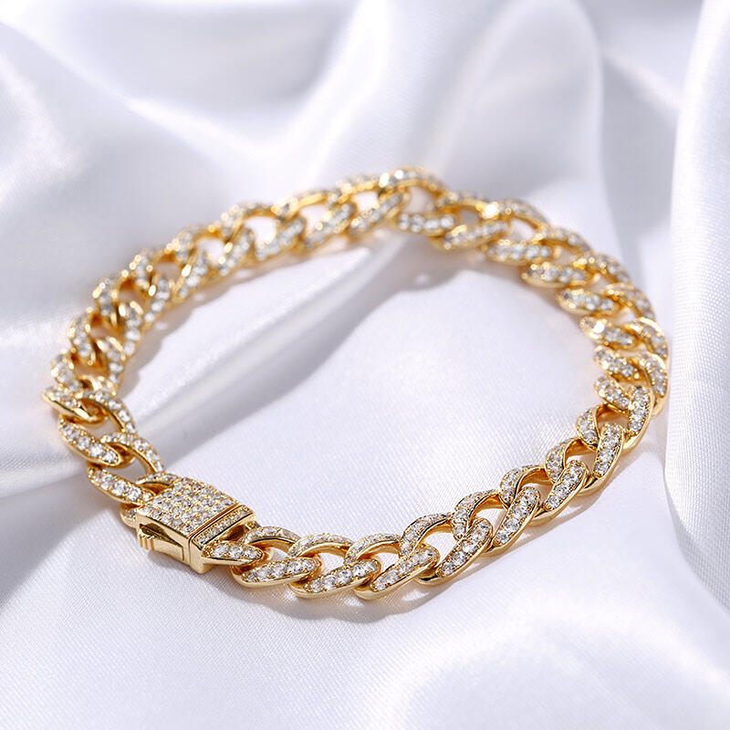 Jeulia Chain Design Round Cut Sterling Silver Armband