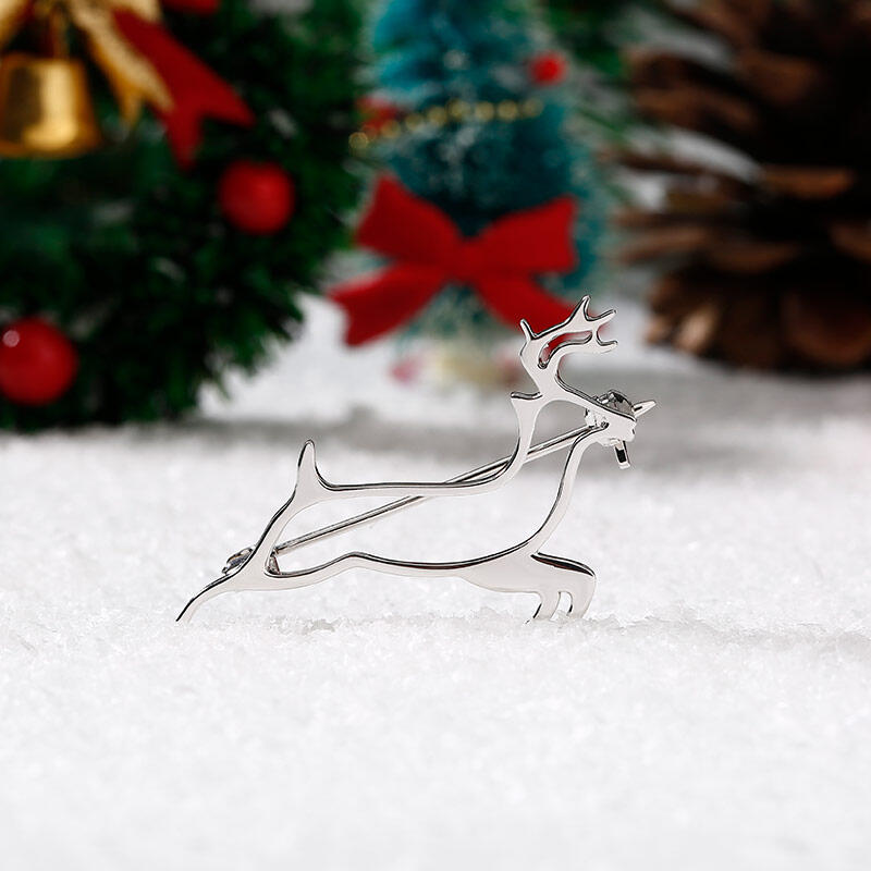 Jeulia Broche de plata esterlina con diseño de ciervo para mujer