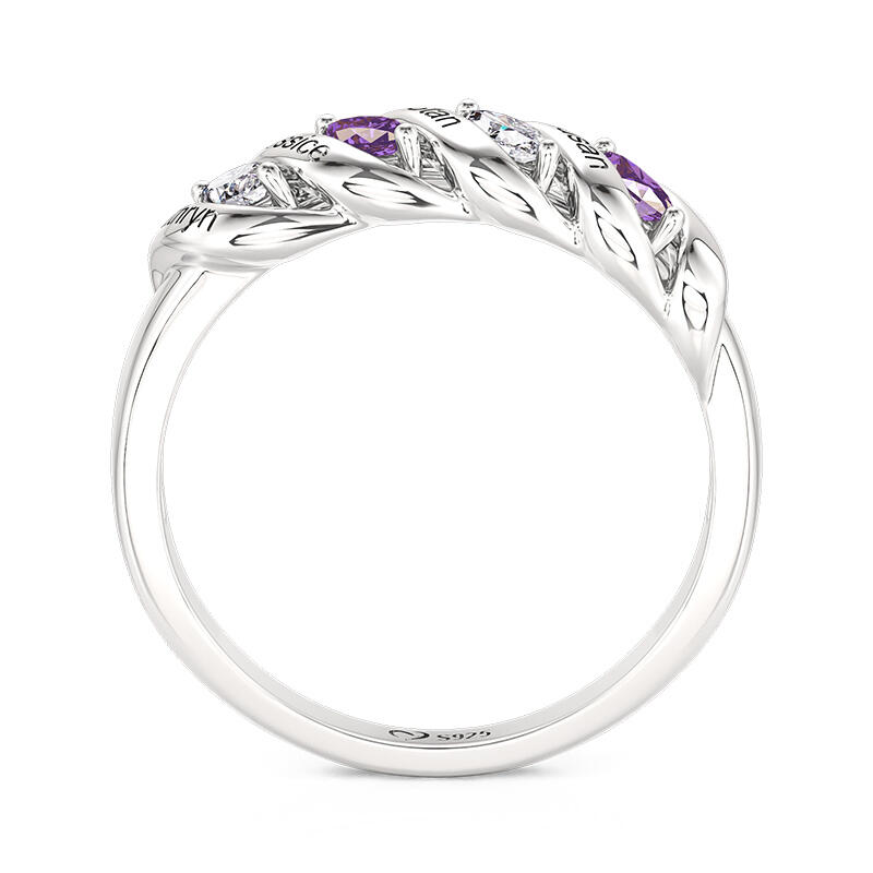 Jeulia Spiral Marquise Rad Damring med Födelsesten