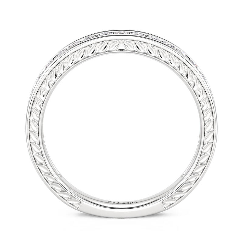 Jeulia Vintage Flower Engraved Eternity Ring for Women