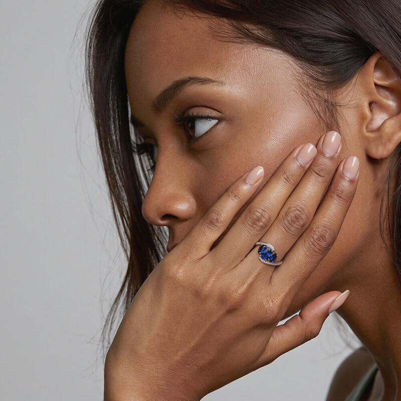 "Listen To Our Heart" Oval Cut Three Stone Engagement Ring