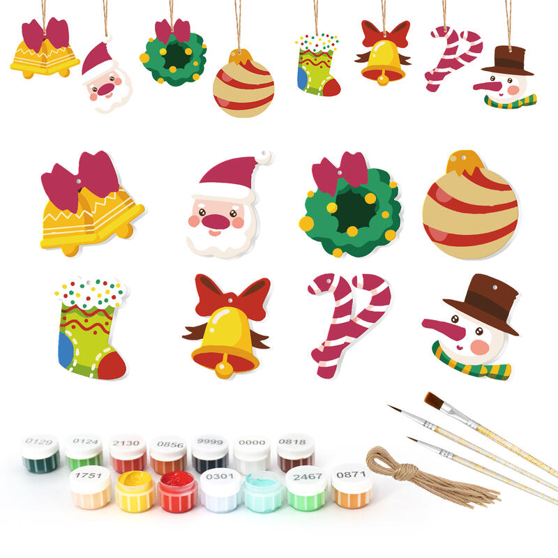DIY-Weihnachtsbaumschmuck-Set mit Weihnachtsmann Schönes Geschenk für Kinder