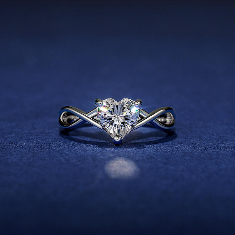 Jeulia Custom Lab Grown Diamond Heart Solitaire Engagement Ring