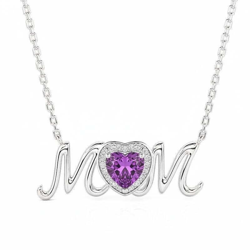 Jeulia Custom Heart Birthstone Necklace for Mom's Love