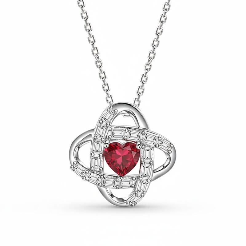 Jeulia Love Knot Custom Birthstone Necklace Sterling Silver