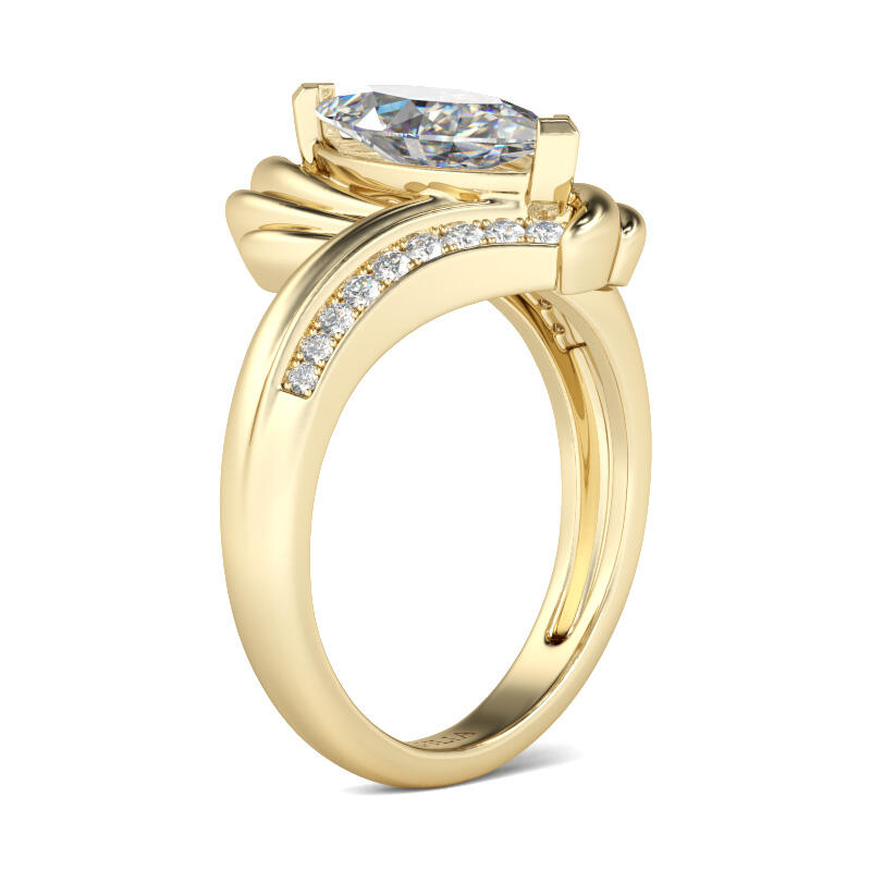 Jeulia Bypass Marquise Cut Sterling Silver Ring