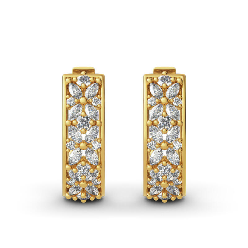 Jeulia Brincos de argola florais de prata esterlina