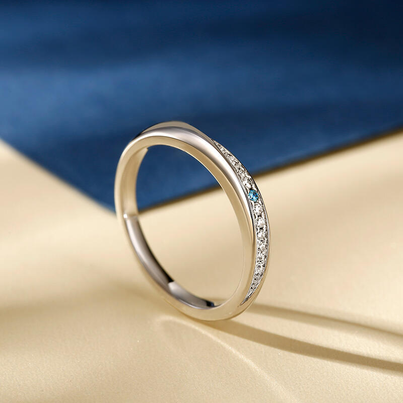 Jeulia "True Love is Forever" Sterling Silver Women's Band