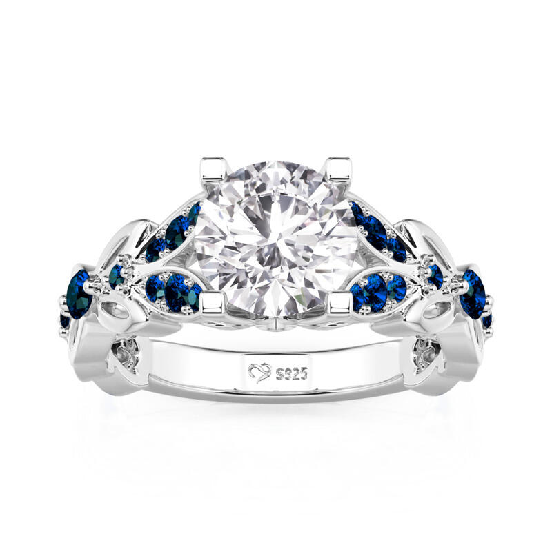 Jeulia Anillo Con Estilo Vintage Mariposa De Talla Redonda En Plata De Ley