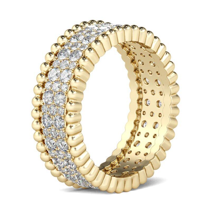 Jeulia Anel feminino de prata esterlina com corte redondo artístico