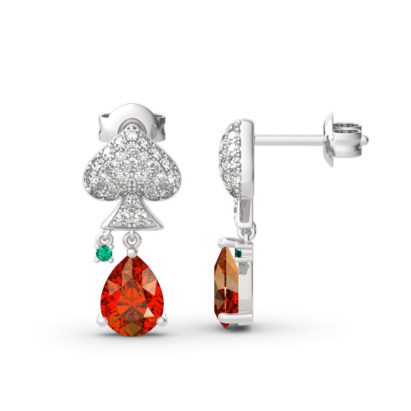 Jeulia Spade of Poker Inspired Sterling Silver Earrings