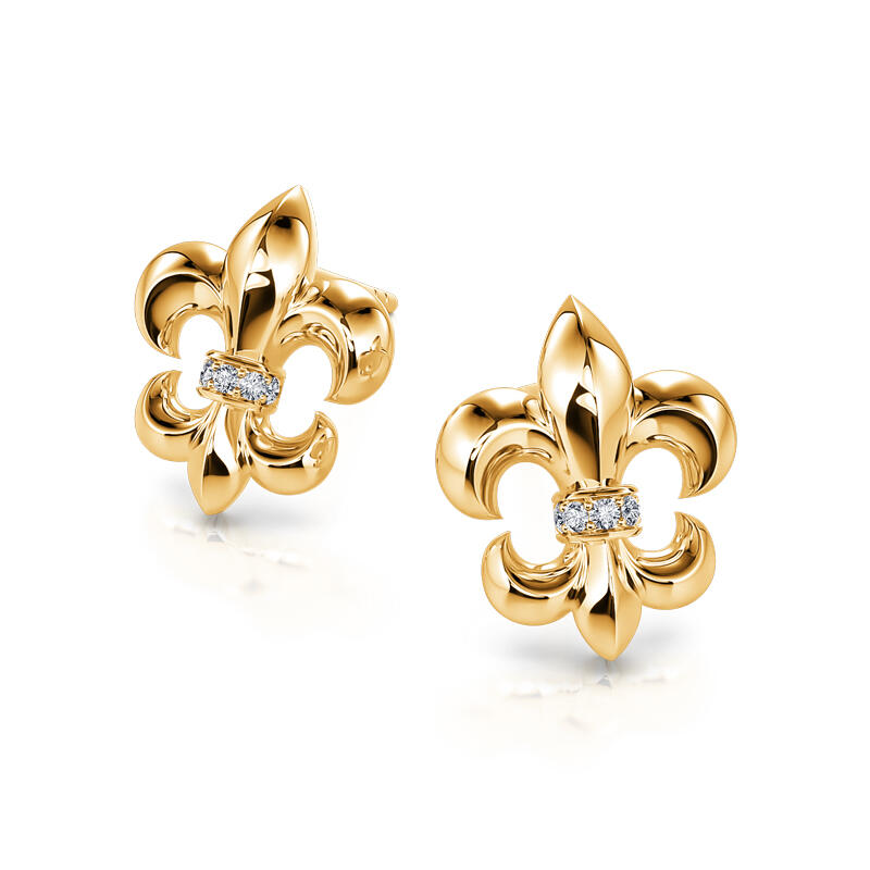 Jeulia Fleur-de-lis Sterling Silver Stud Earrings