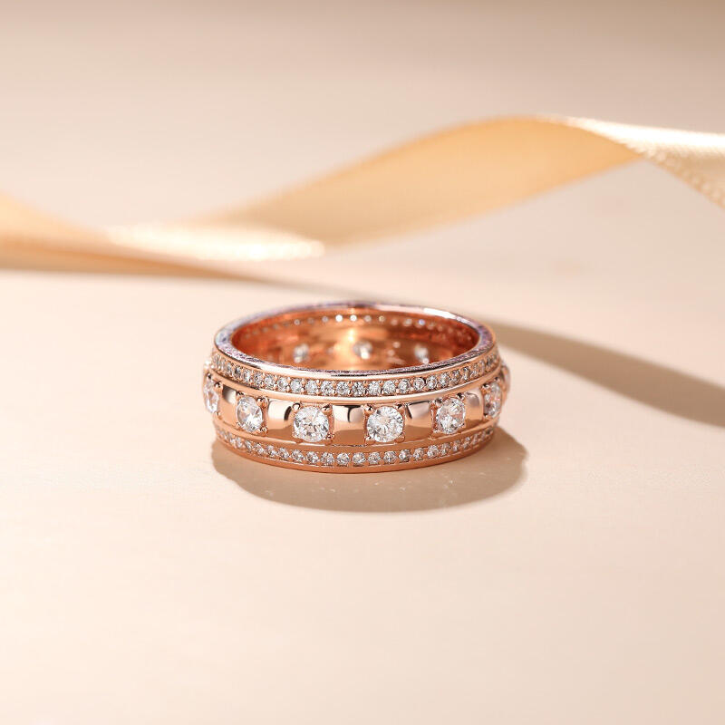 Jeulia Rose Gold Tone Round Cut Sterling Silver Jewelry Set