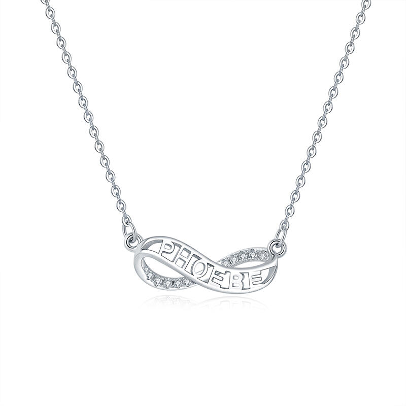 Jeulia "Everlasting Love" Personalized Sterling Silver Necklace