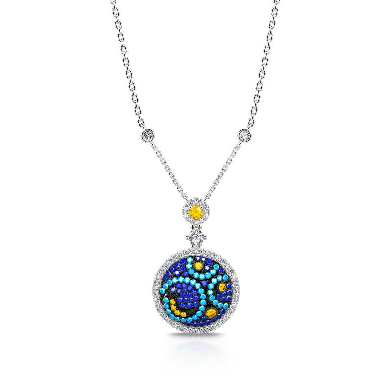 Jeulia "Pure Night" The Starry Night Inspired Sterling Silver Jewelry Set