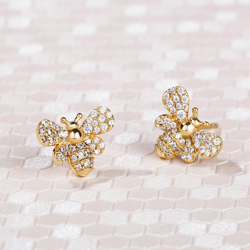 Jeulia Bee Design Sterling Silver Earrings