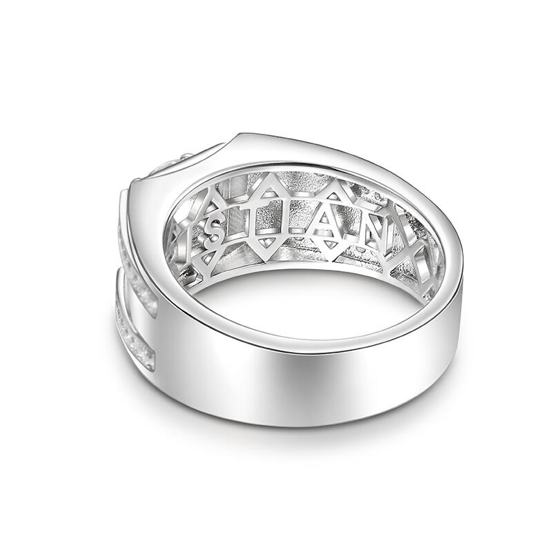 Jeulia "Remember" Personalized Sterling Silver Men's Band