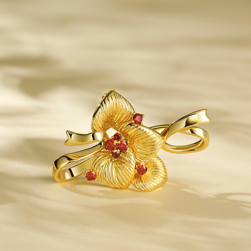 Jeulia Christmas Red Fruit Design Sterling Silver Brooch