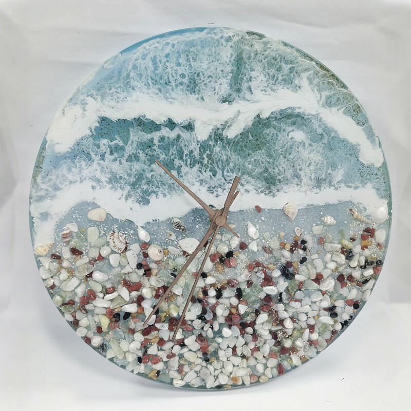 Reslol Enchanting Ocean Wave Resin Art Wall Clock