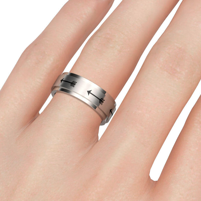 Jeulia Rotatable Arrow Stainless Steel Men's Band