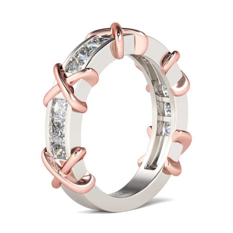 Jeulia Bague de Femme Noeud en Argent Sterling Coupe Princesse