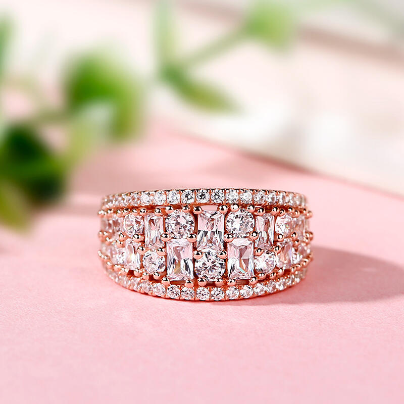 Jeulia Wide Shank Sterling Silver Women's Band