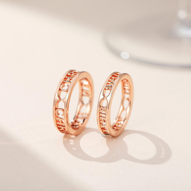 Jeulia "Be My Love" Personalized Sterling Silver Men's Ring