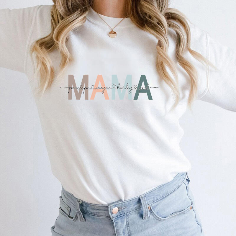 Gepersonaliseerd sweatshirt Mama met aangepaste naam voor Moederdag