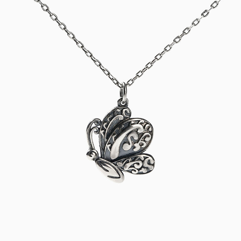 Jeulia "Noble Butterfly" Sterling Silver Necklace