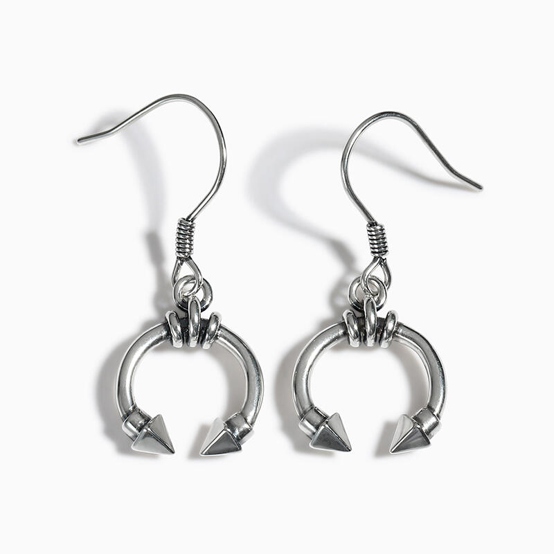 Jeulia "Pyramid Crescent" Sterling Silver Earrings