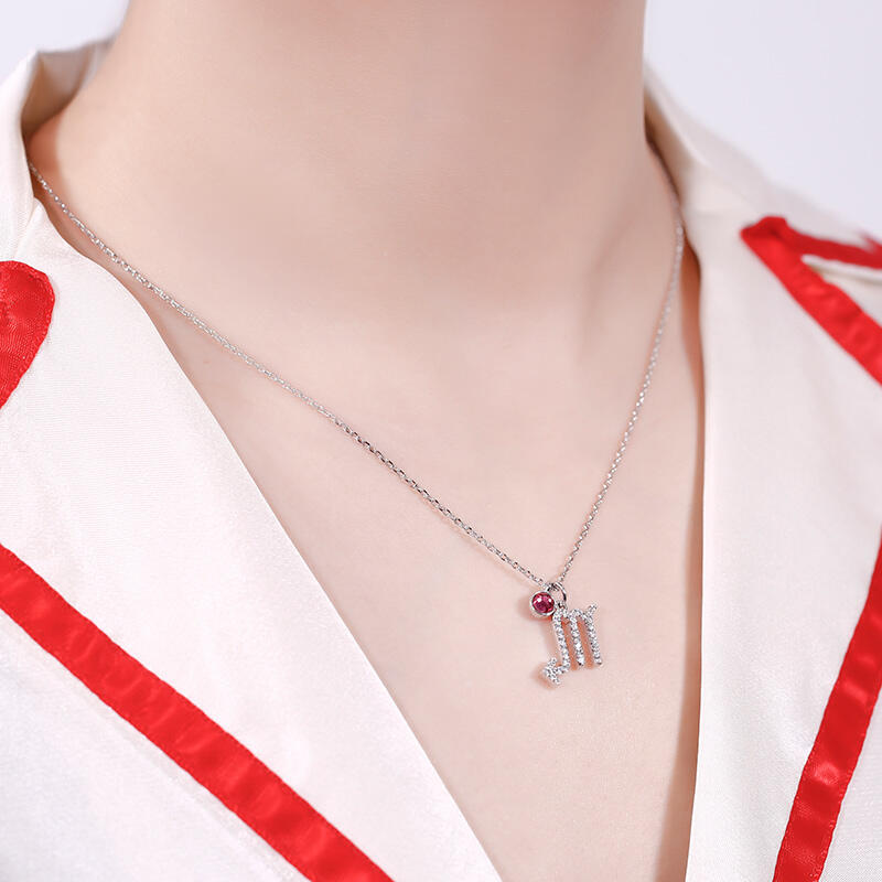 Jeulia Constellation Sterling Silver Personalized Necklace With Birthstone