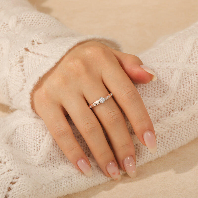 Jeulia Anillo de Compromiso Vestido de Princesa Dos Tonos de Plata de Ley