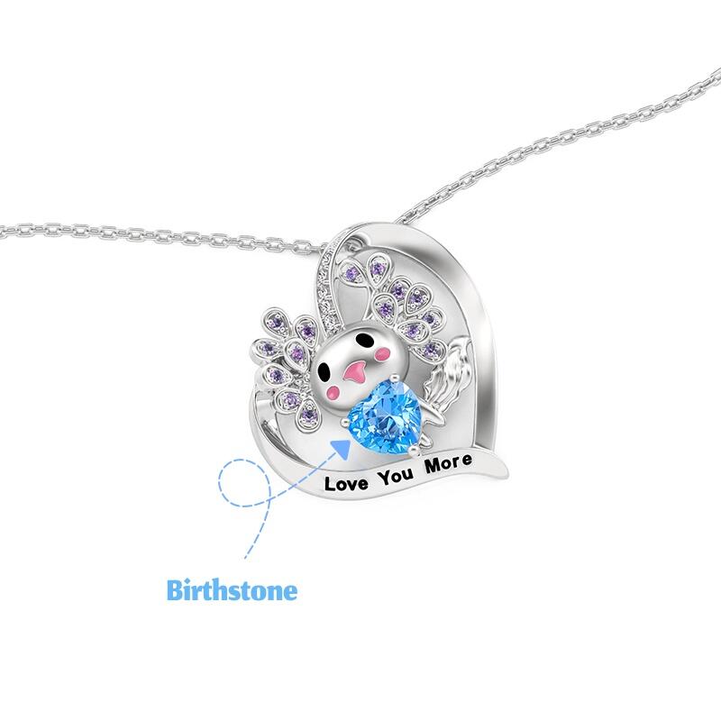 Jeulia Hug Me Axolotl Custom Birthstone Necklace