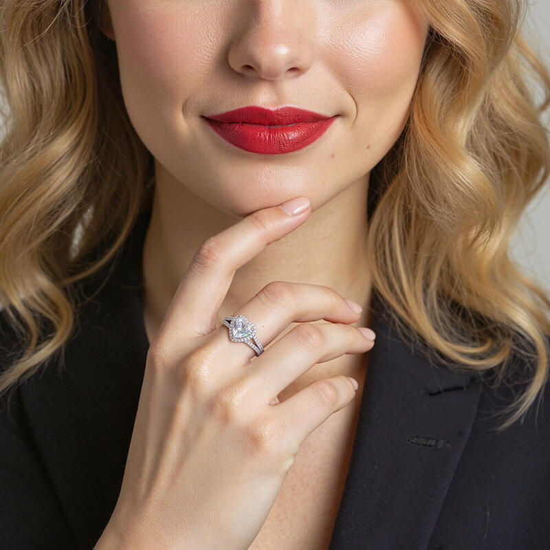 "Heart and Soul" 2ct Heart Cut Halo Engagement Ring