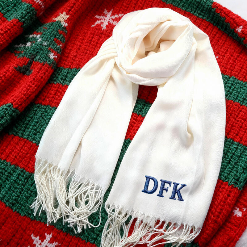 Custom Winter Scarf with Letter Embroidery Multi-color Soft Accessories for Friends
