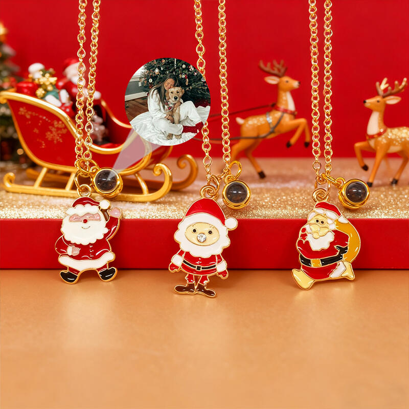 Personalisierte Weihnachtsmann-Projektionshalskette als Geschenk für Ihre Freundin