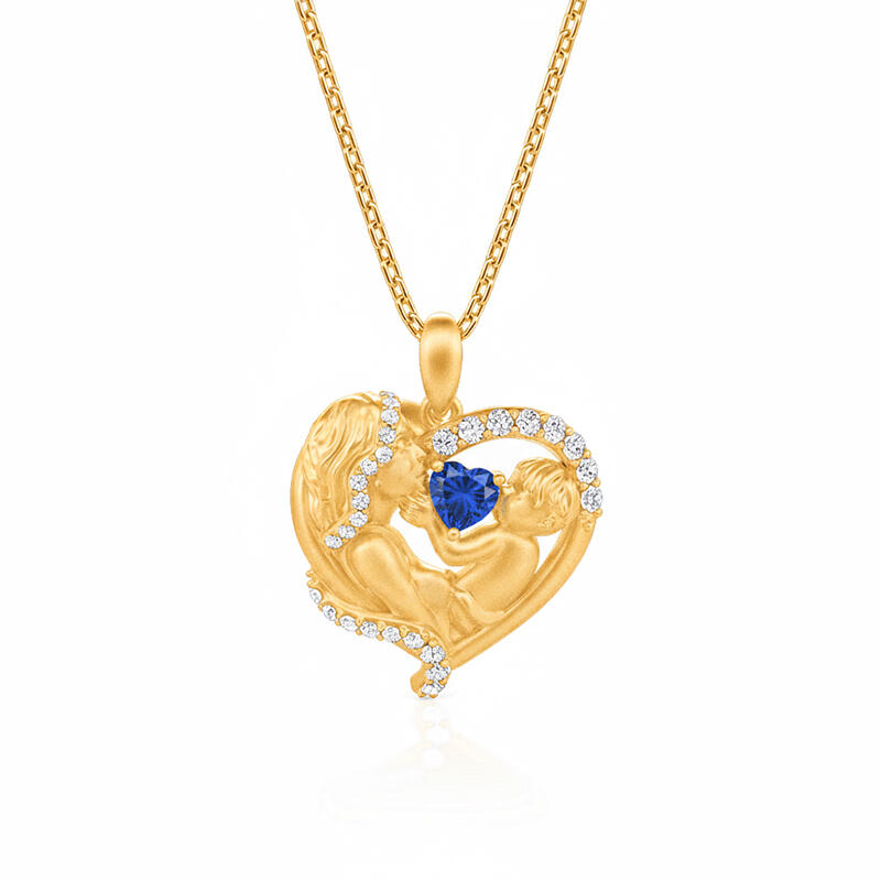 Jeulia Custom Mother and Child Necklace with Heart Birthstone