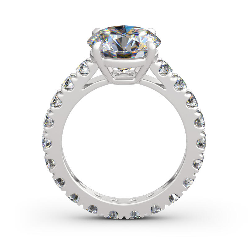 Jeulia Classic Round Cut Sterling Silver Eternity Ring