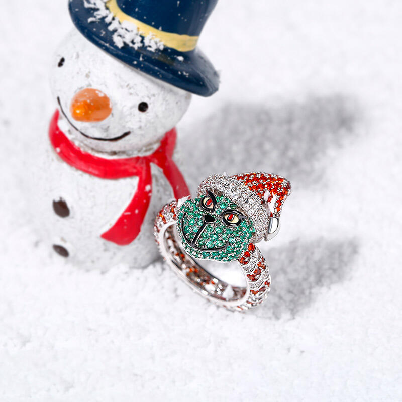 Jeulia Christmas Monster Inspired Sterling Silver Ring