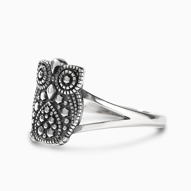 Jeulia "As Wise As An Owl" Sterling Silver Ring