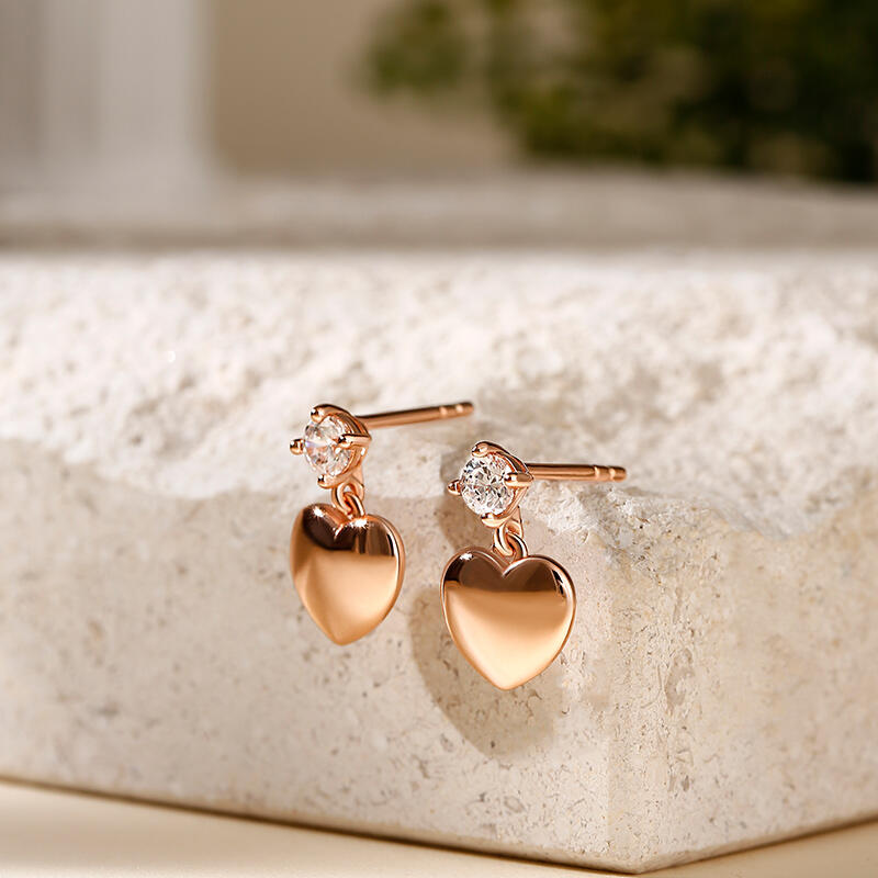 Jeulia Boucles d'oreilles pour Enfants Coeur Zirconia Argent Sterling