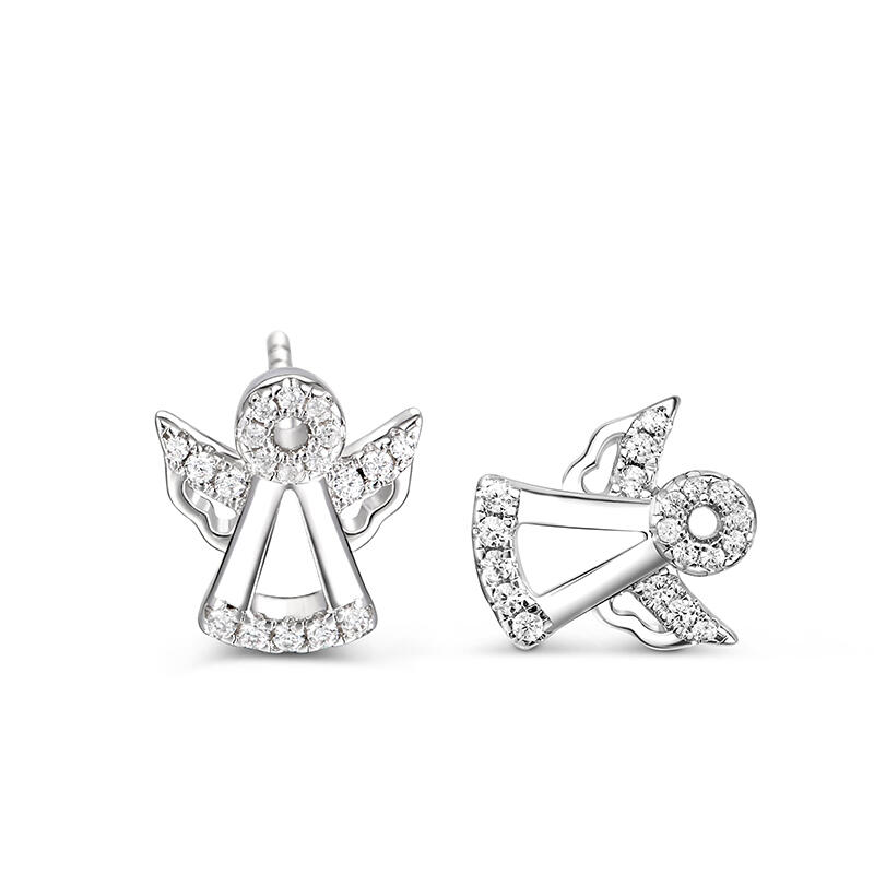 Jeulia "Serene Angel" Sterling Silver Children's Earrings