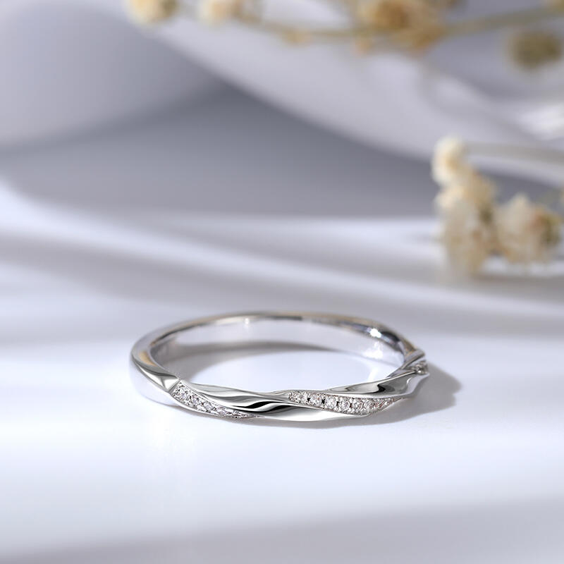 Jeulia Alliance pour femme "L'amour entrelacé" Argent Sterling