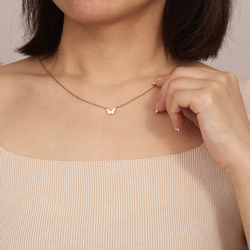 "Kiss From A Rose" Butterfly Necklace