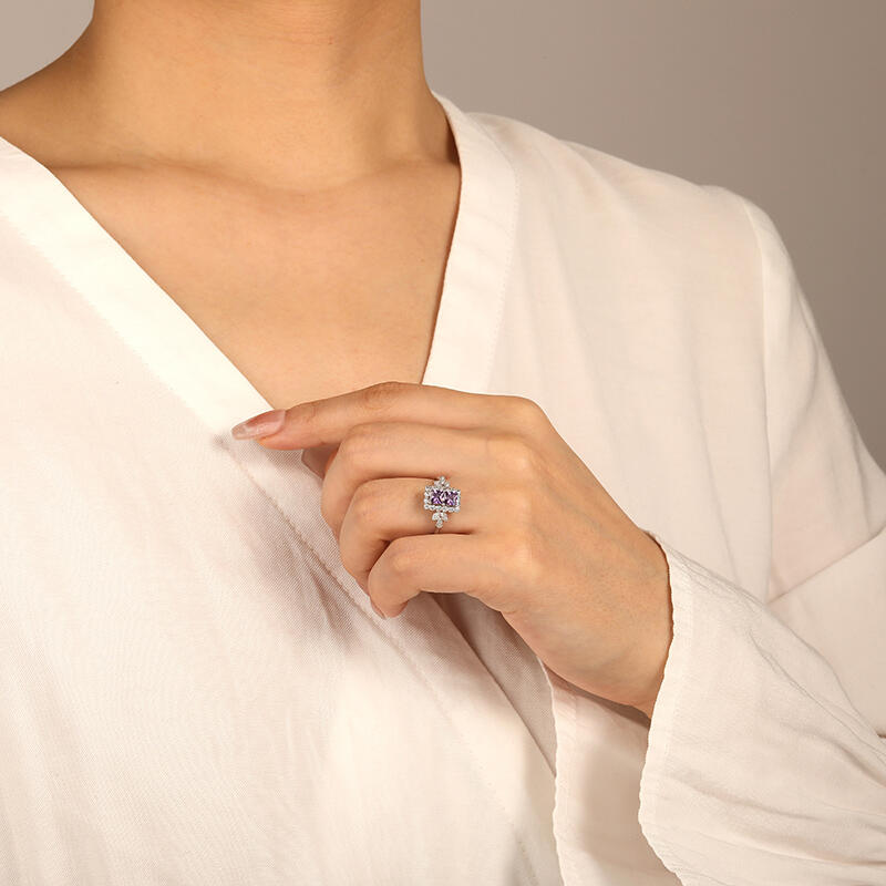 "Endless Treasure" Radiant Cut Halo Engagement Ring